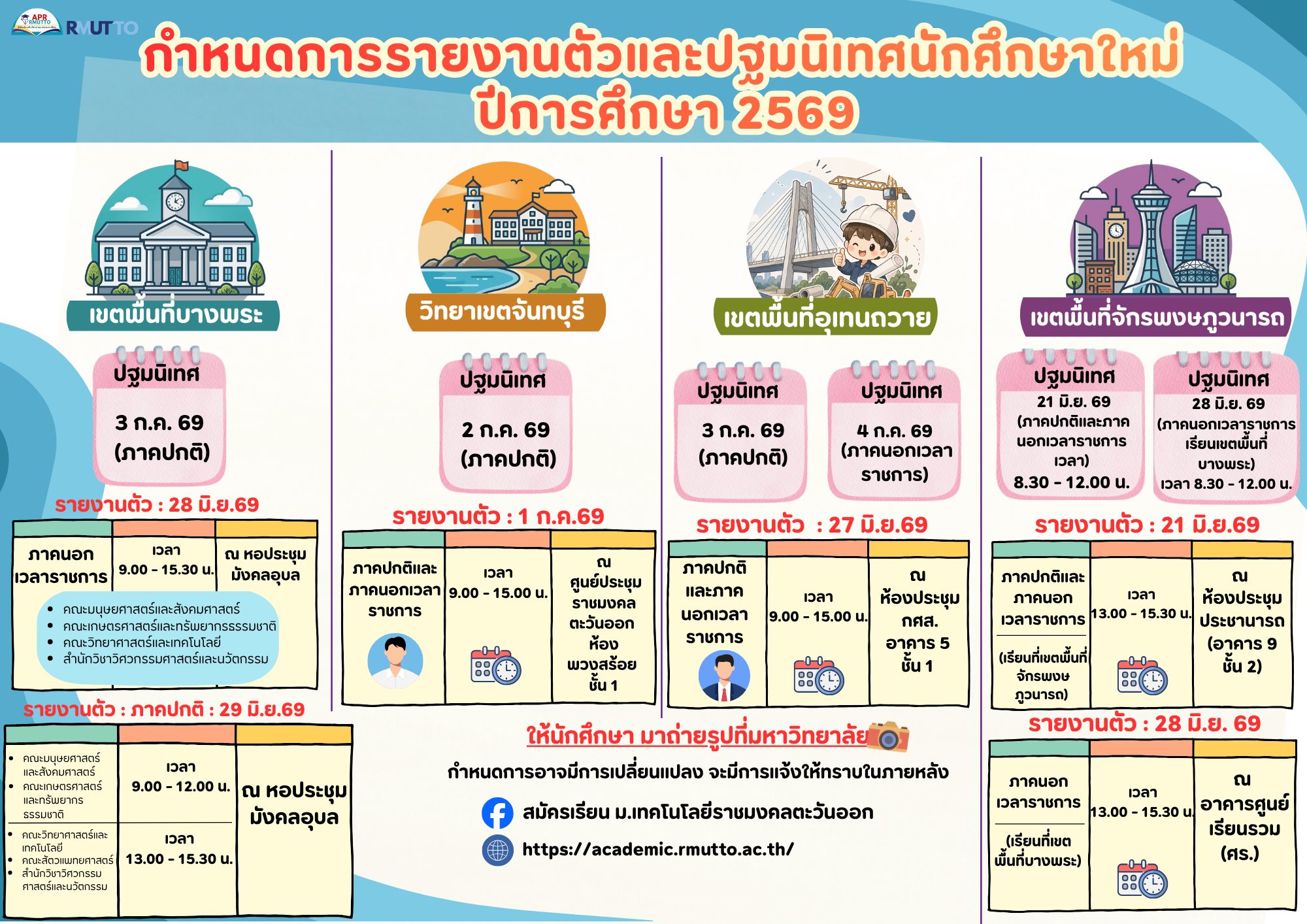 ปฏิทินรายงานตัวประจำปีการศึกษา 2569